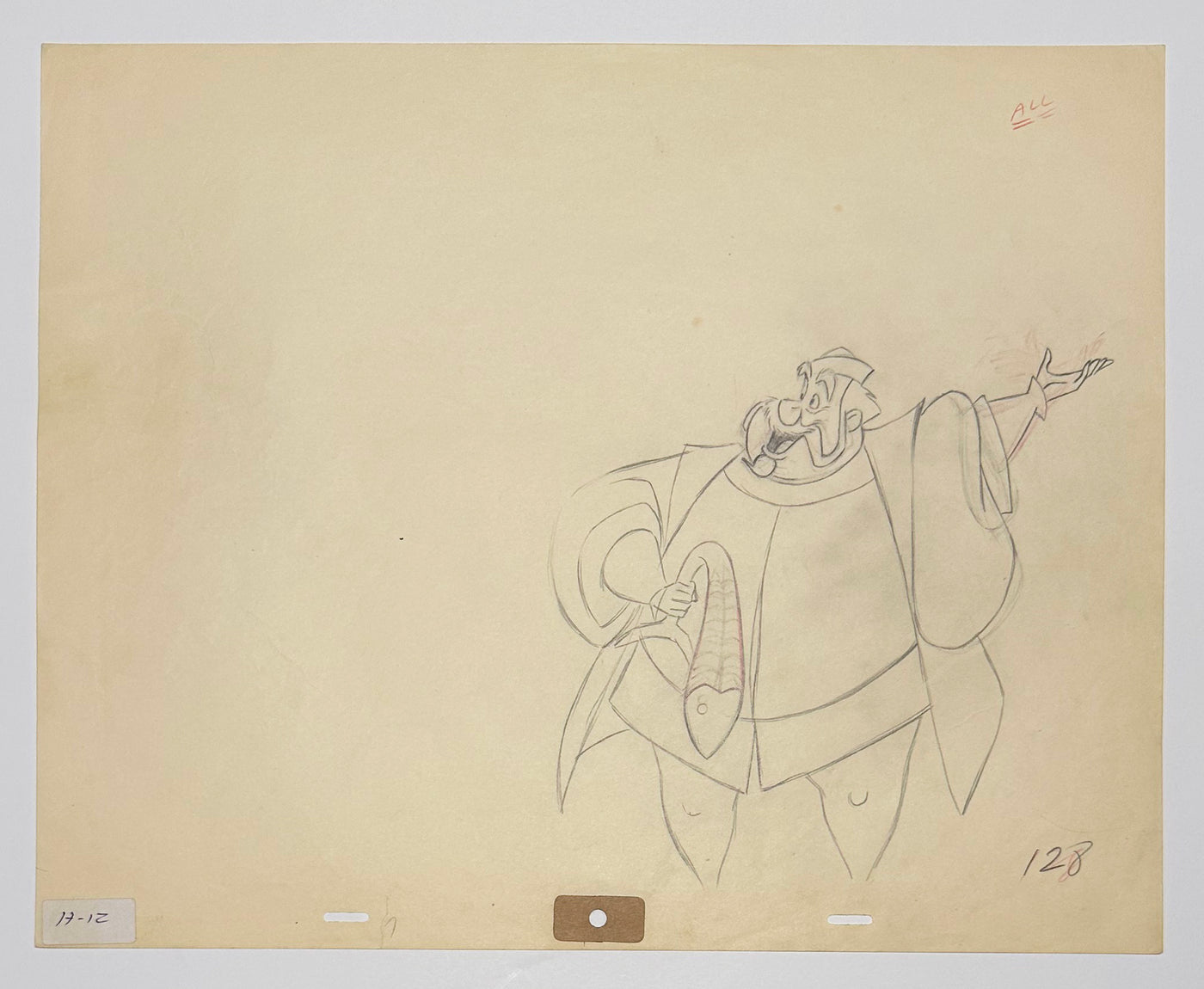 Original Walt Disney Production Drawing from Sleeping Beauty featuring King Hubert