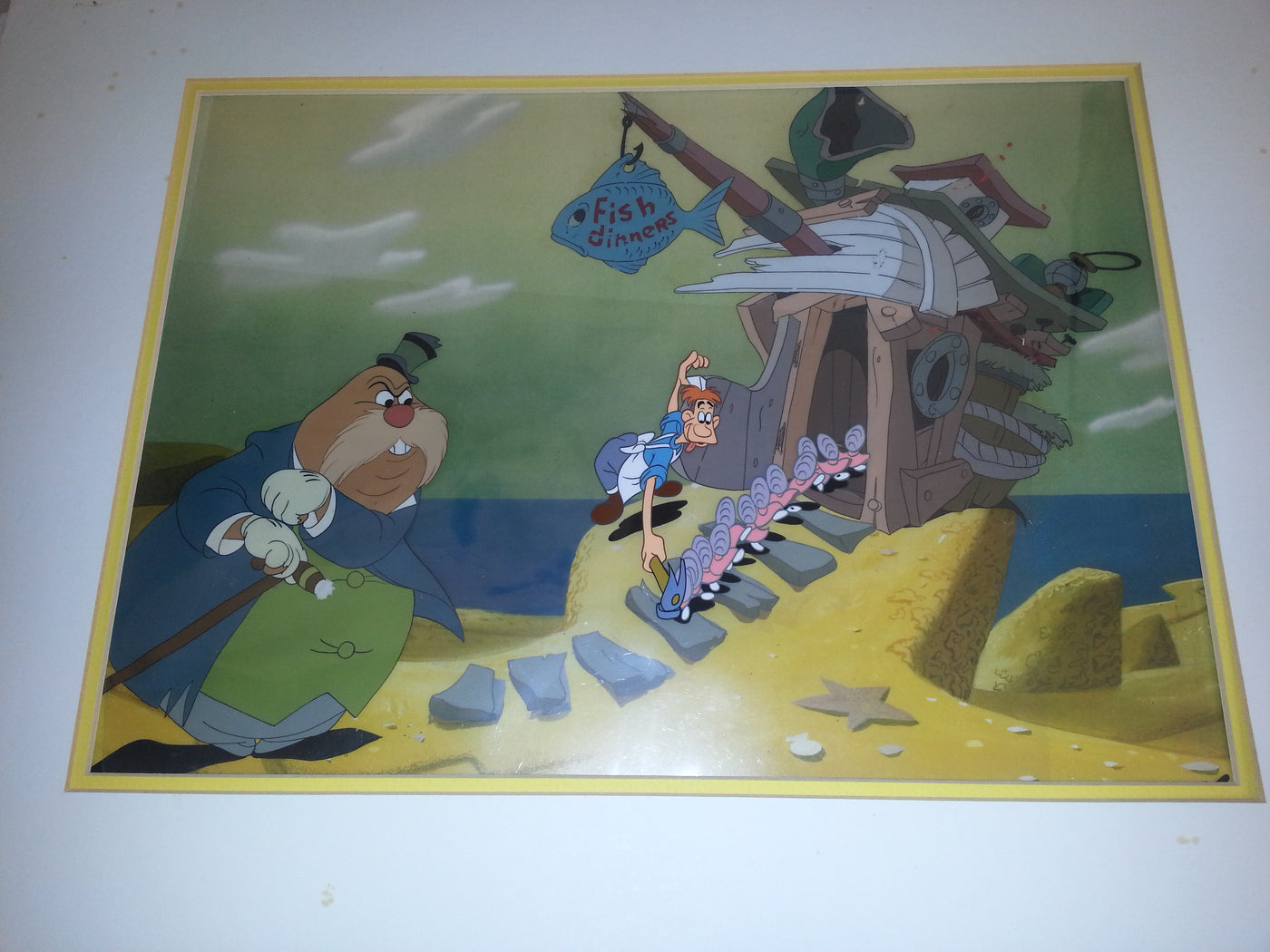 Original Walt Disney Production Cel Setup from Alice in Wonderland Featuring The Walrus and The Carpenter