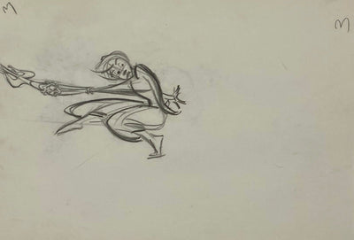 Original Walt Disney Production Drawing from Aladdin featuring Aladdin and Abu