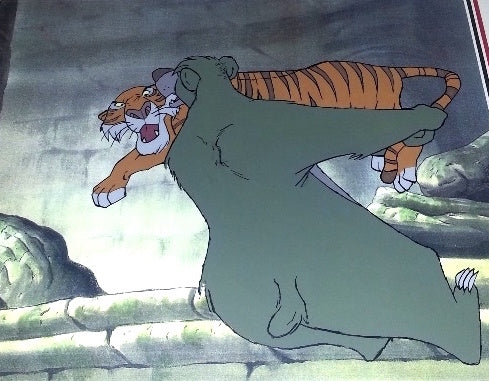 Walt Disney The Jungle Book Model Cel featuring Baloo and Shere Khan