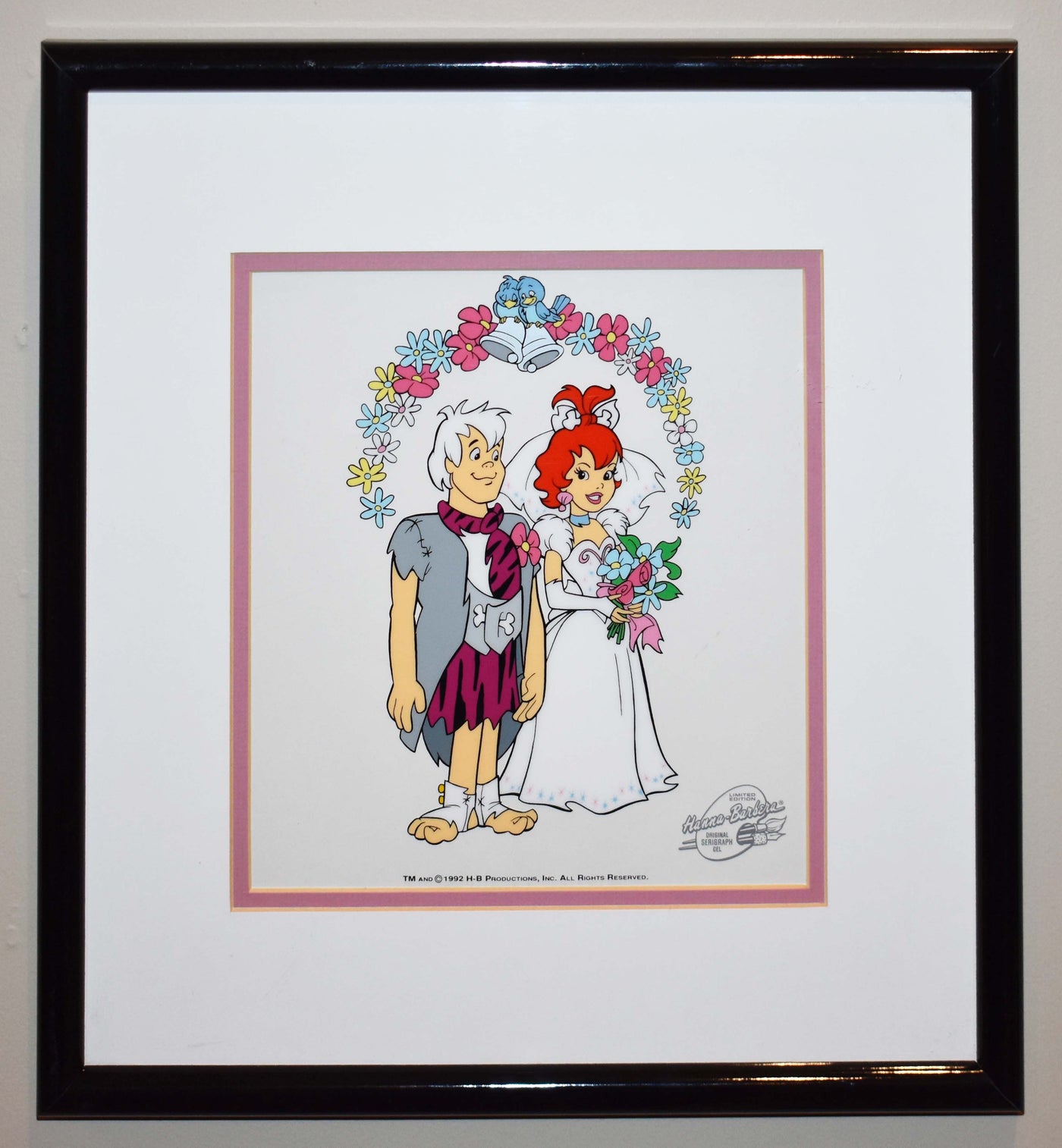 Original Hanna Barbera Limited Edition Sericel Pebble and Bam Bam's Wedding