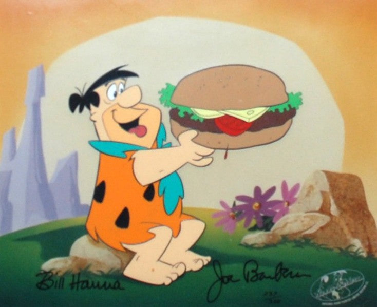 Original Hanna Barbera Limited Edition Cel "Bronto-To-Go" featuring Fred Flintstone