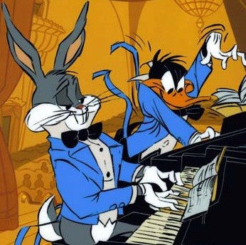 Warner Brothers Limited Edition Cel Bugs and Daffy in Concert Daffy Duck & Bugs Bunny