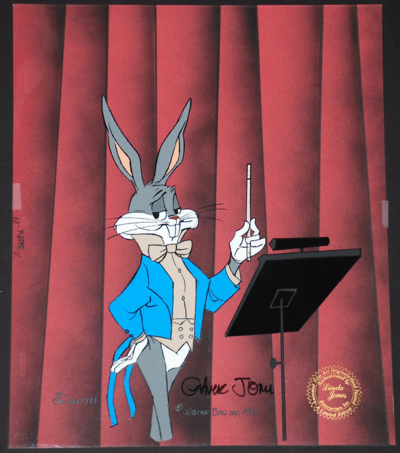 Warner Brothers Limited Edition Cel, Bugs Conductor, Signed by Chuck Jones