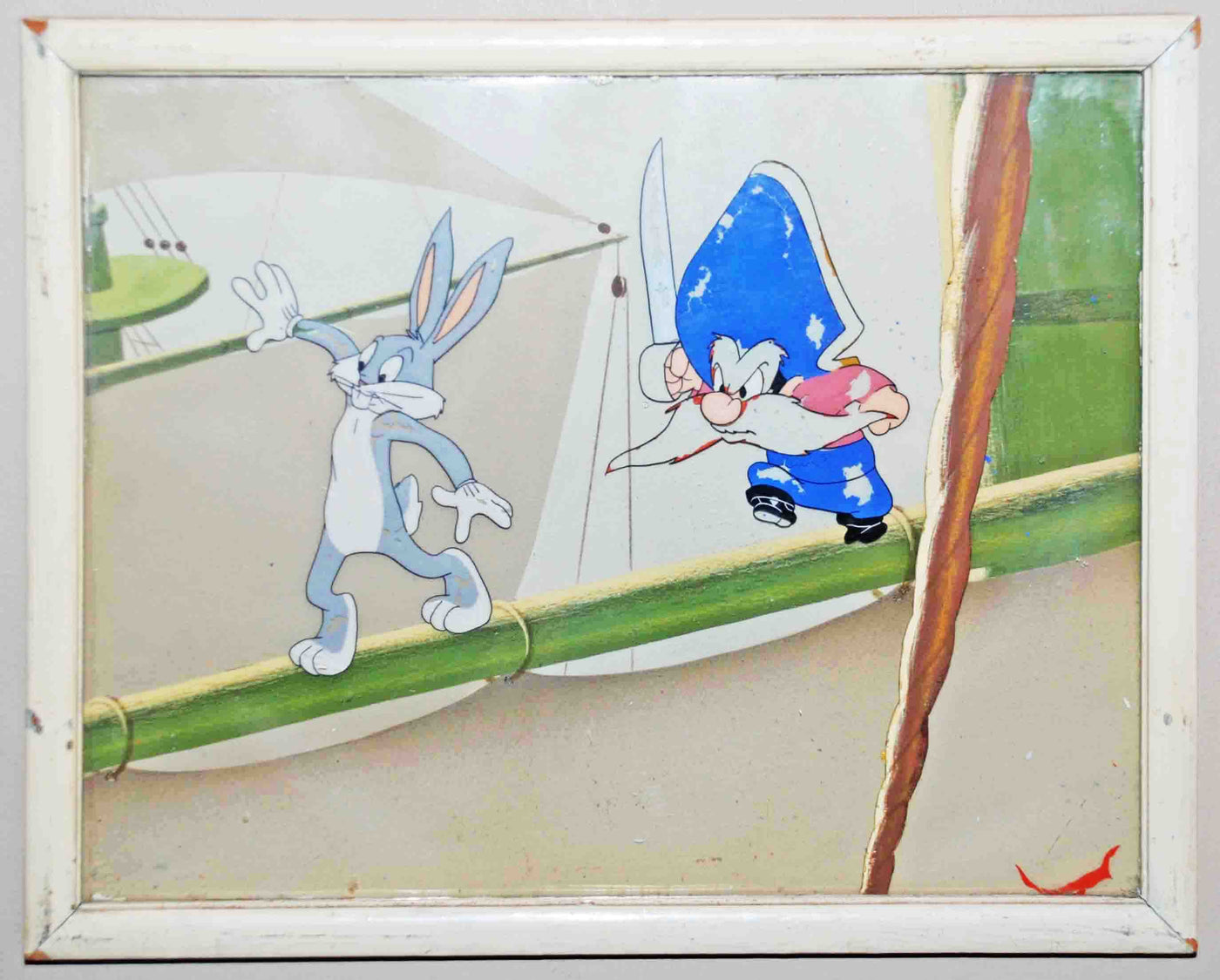 Original Warner Brothers Production Cel Featuring Bugs Bunny and Yosemite Sam