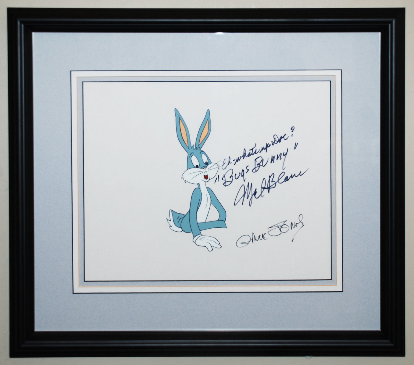 Original Warner Brothers Production Cel Featuring Bugs Bunny, Signed by Mel Blanc and Chuck Jones