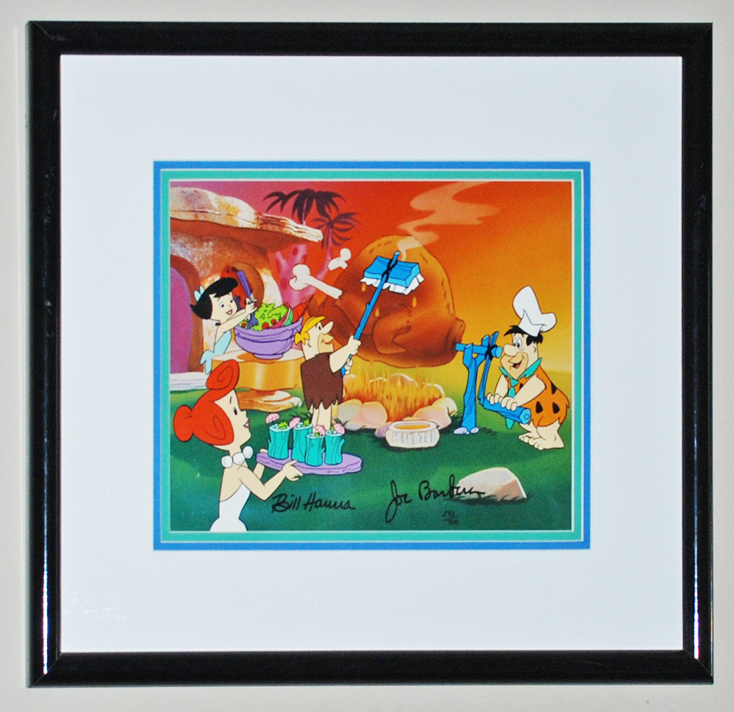 Original Hanna Barbera Flintstones Limited Edition Cel, Caveman Cookout