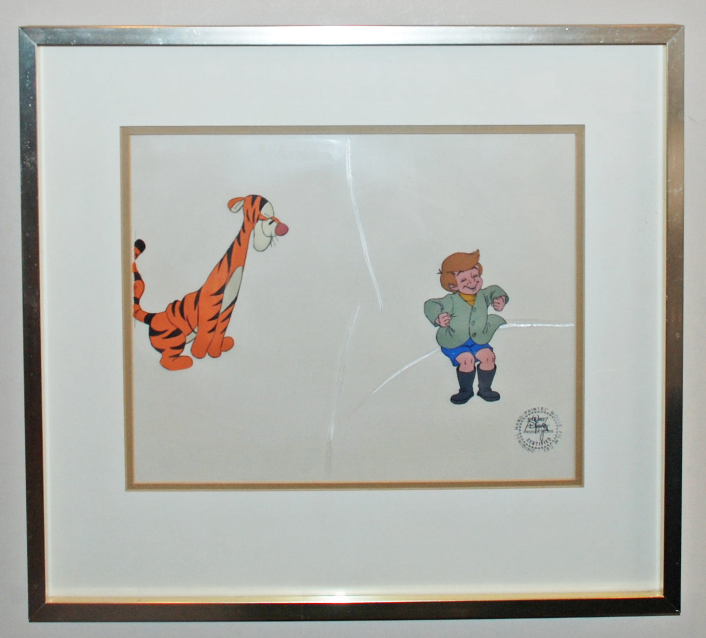 Original Walt Disney Production Cel from Winnie the Pooh and Tigger Too featuring Christopher Robin and Tigger