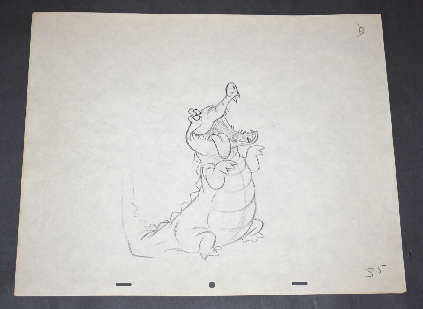 Original Walt Disney Production Drawing of Tick-Tock from Peter Pan