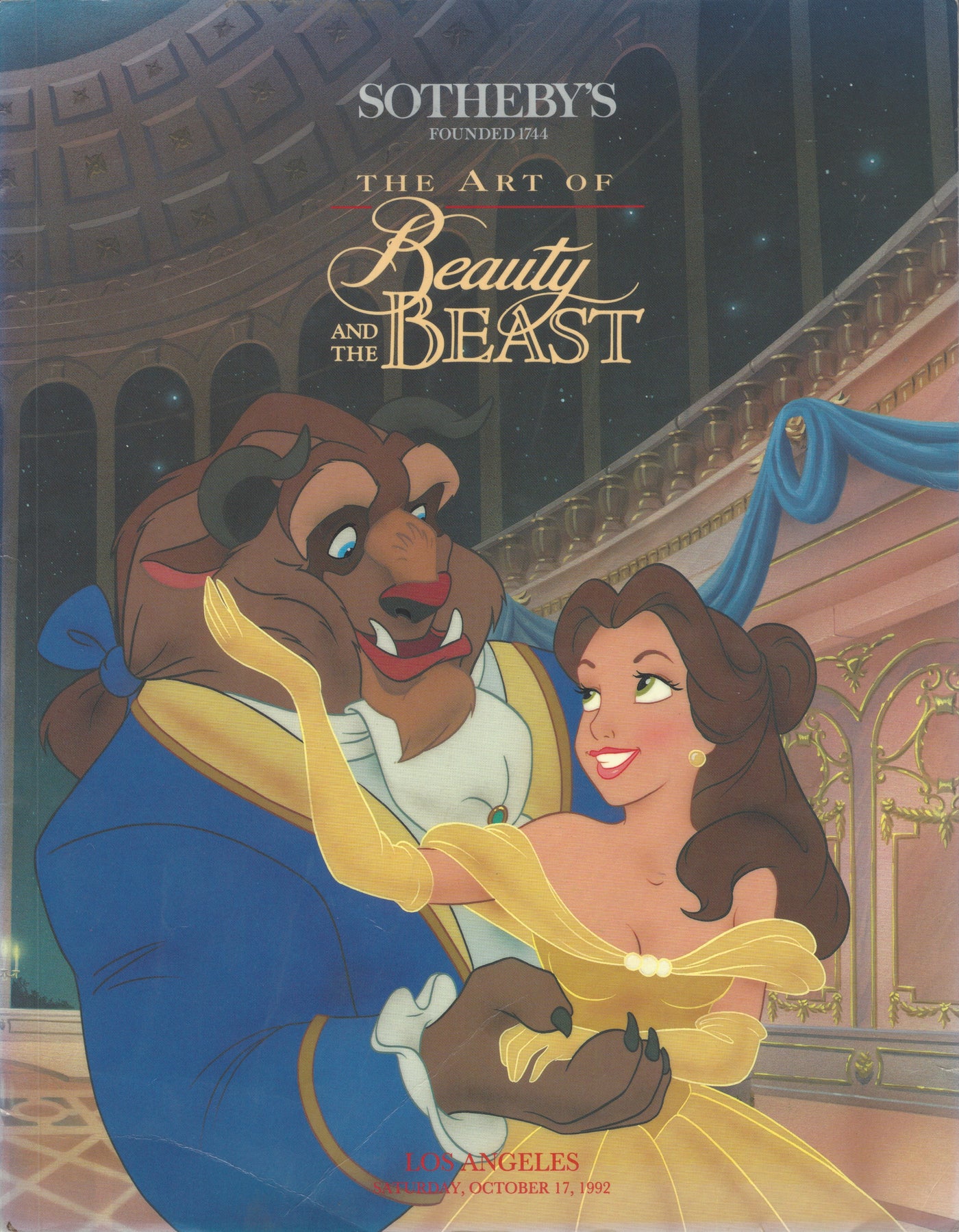 Disney Beauty and the Beast Cel Setup on Production Background featuring Belle and the Beast