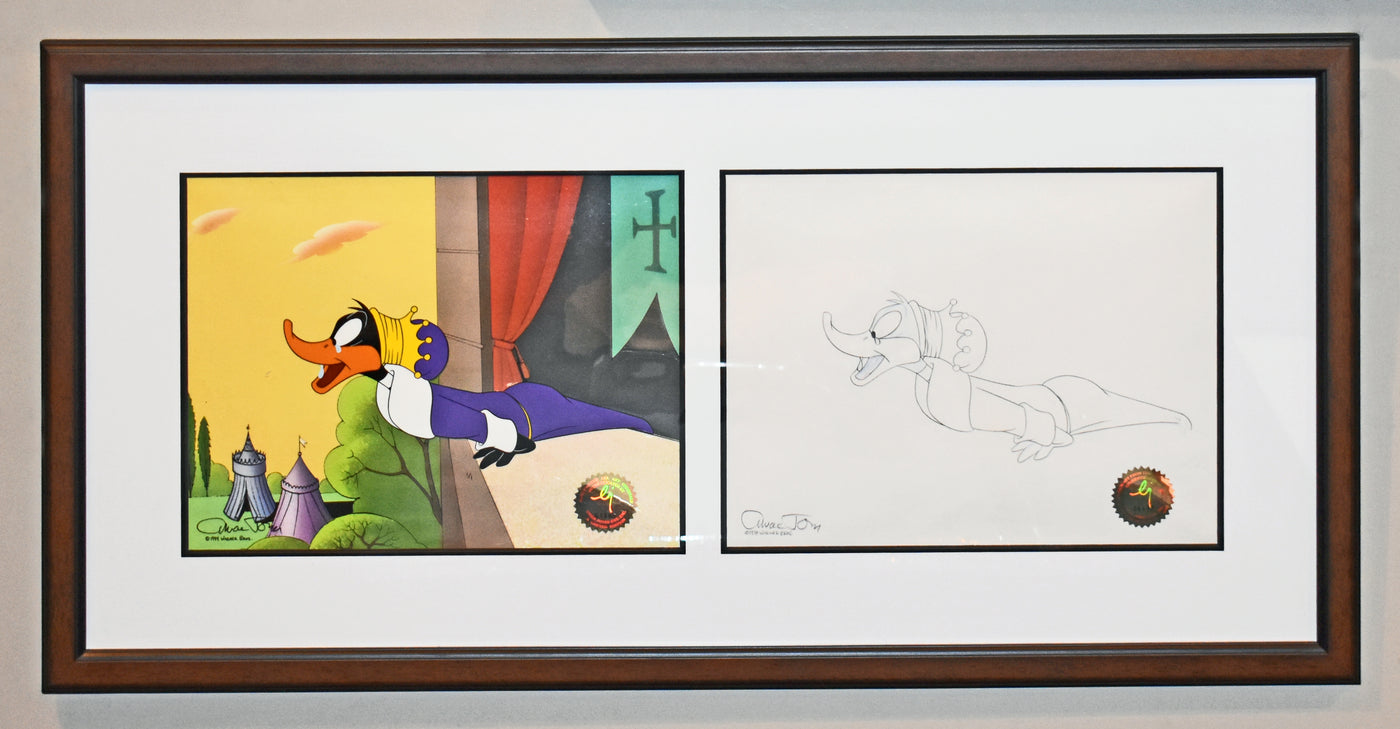 Original Warner Brothers Production Cel and Production Drawing from Bugs Bunny in King Arthur's Court