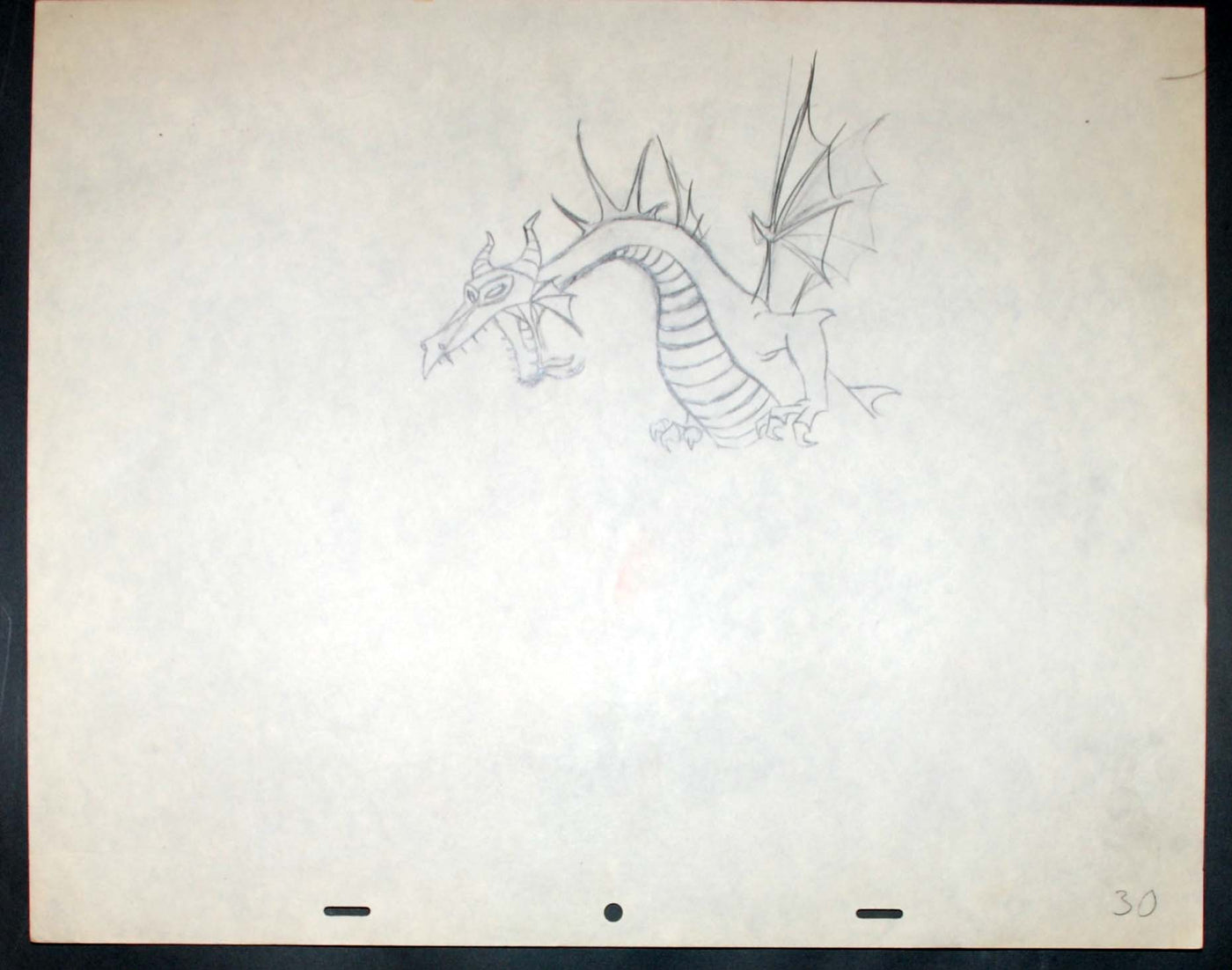 Original Walt Disney Production Drawing from Sleeping Beauty featuring Dragon Maleficent