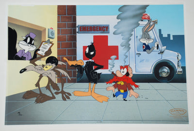 Original Warner Brothers Clampett Studios Limited Edition Cel, Looney Tunes Emergency