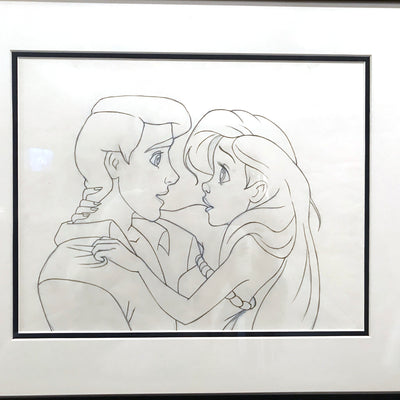Original Walt Disney Production Drawing From The Little Mermaid featuring Eric and Ariel