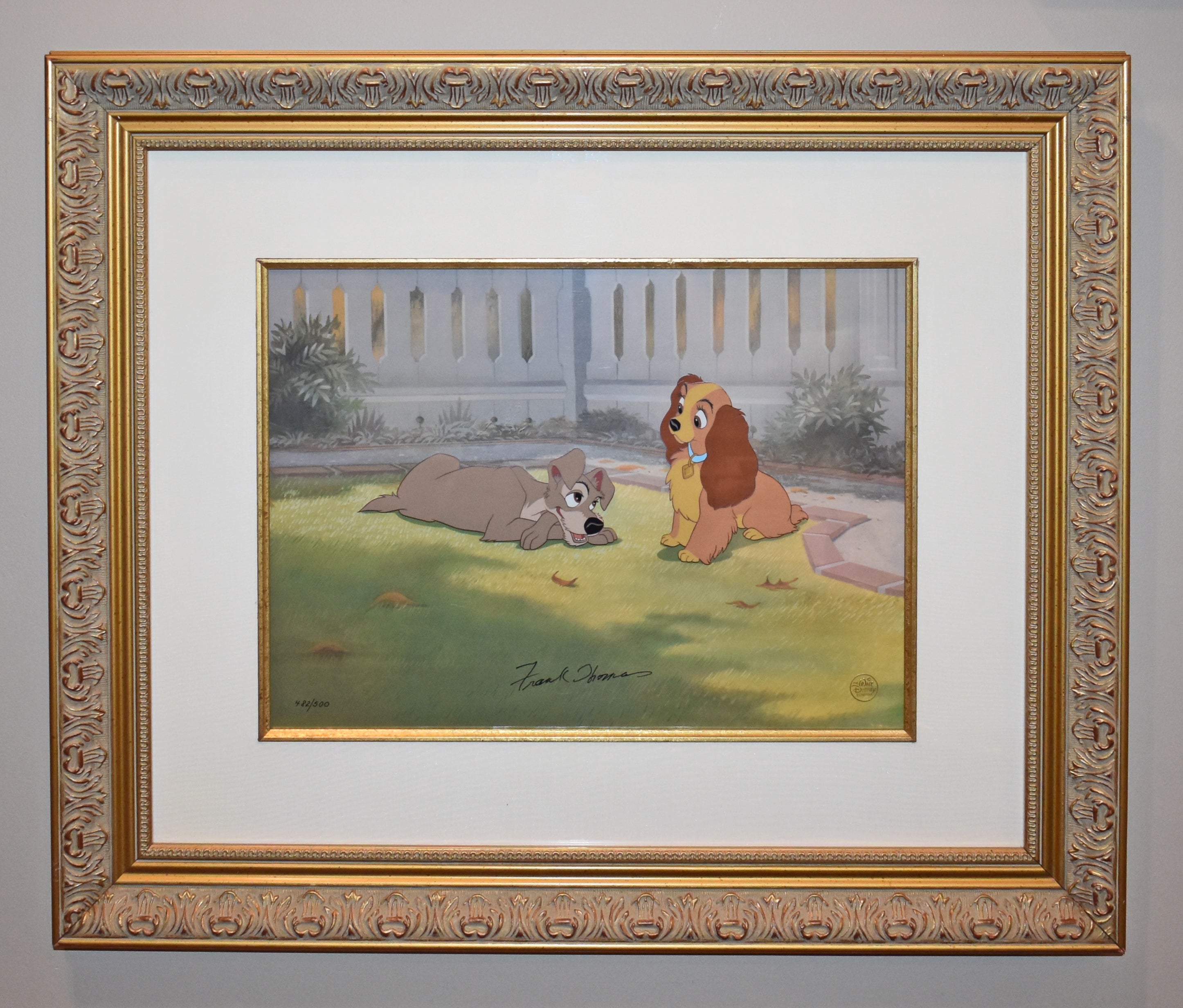 Walt Disney Lady And The Tramp Limited Edition Cel First Flirtation Signed By Frank Thomas