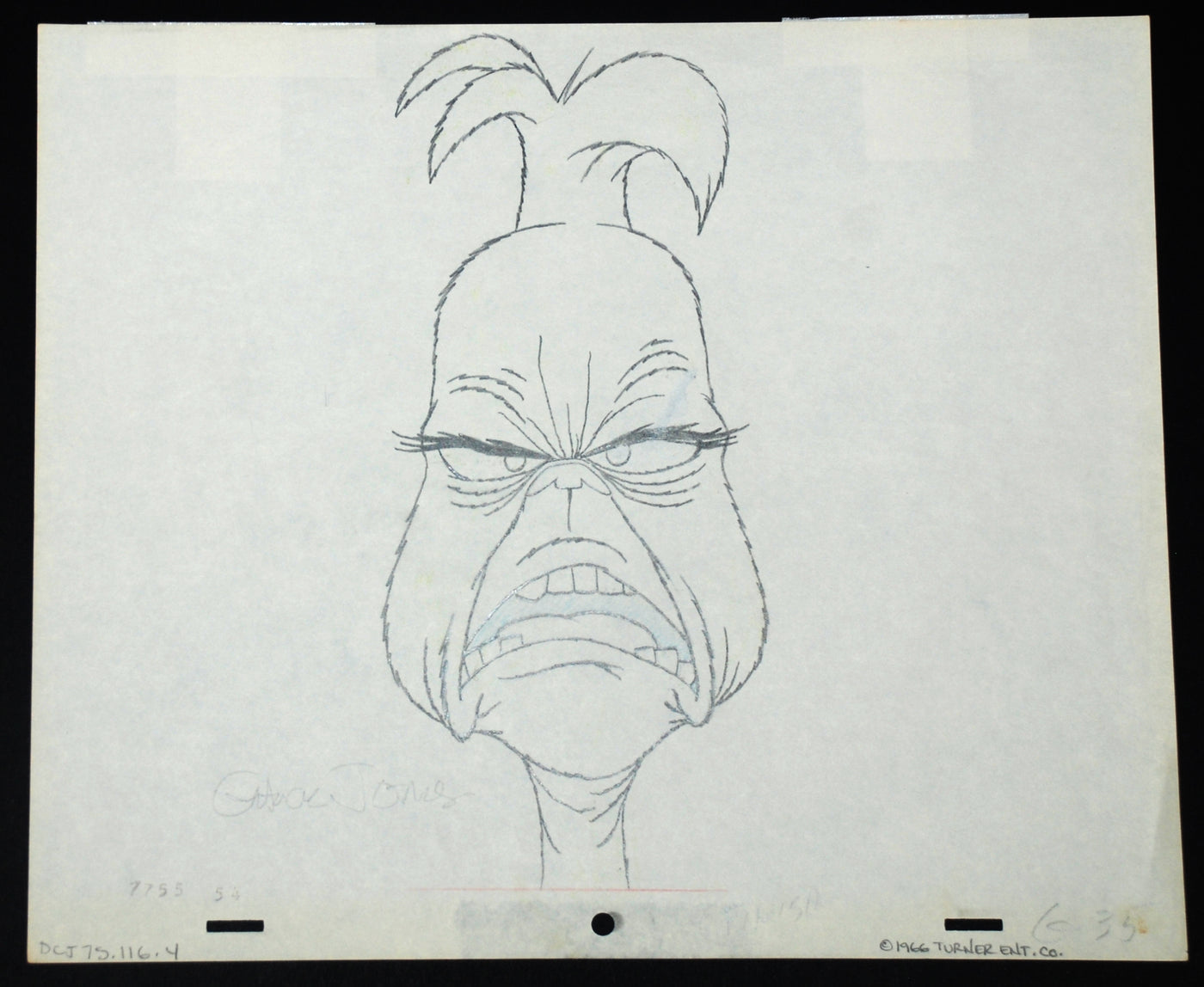 Original Chuck Jones Production Drawing of The Grinch from How the Grinch Stole Christmas
