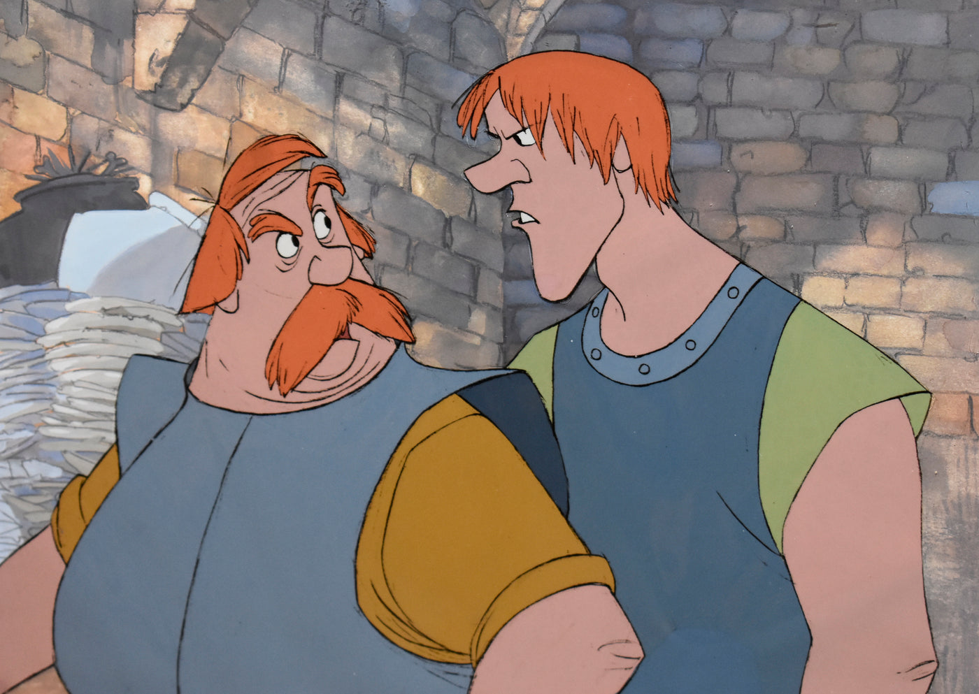 Original Walt Disney Production Cel from The Sword in the Stone featuring Sir Ector and Sir Kay