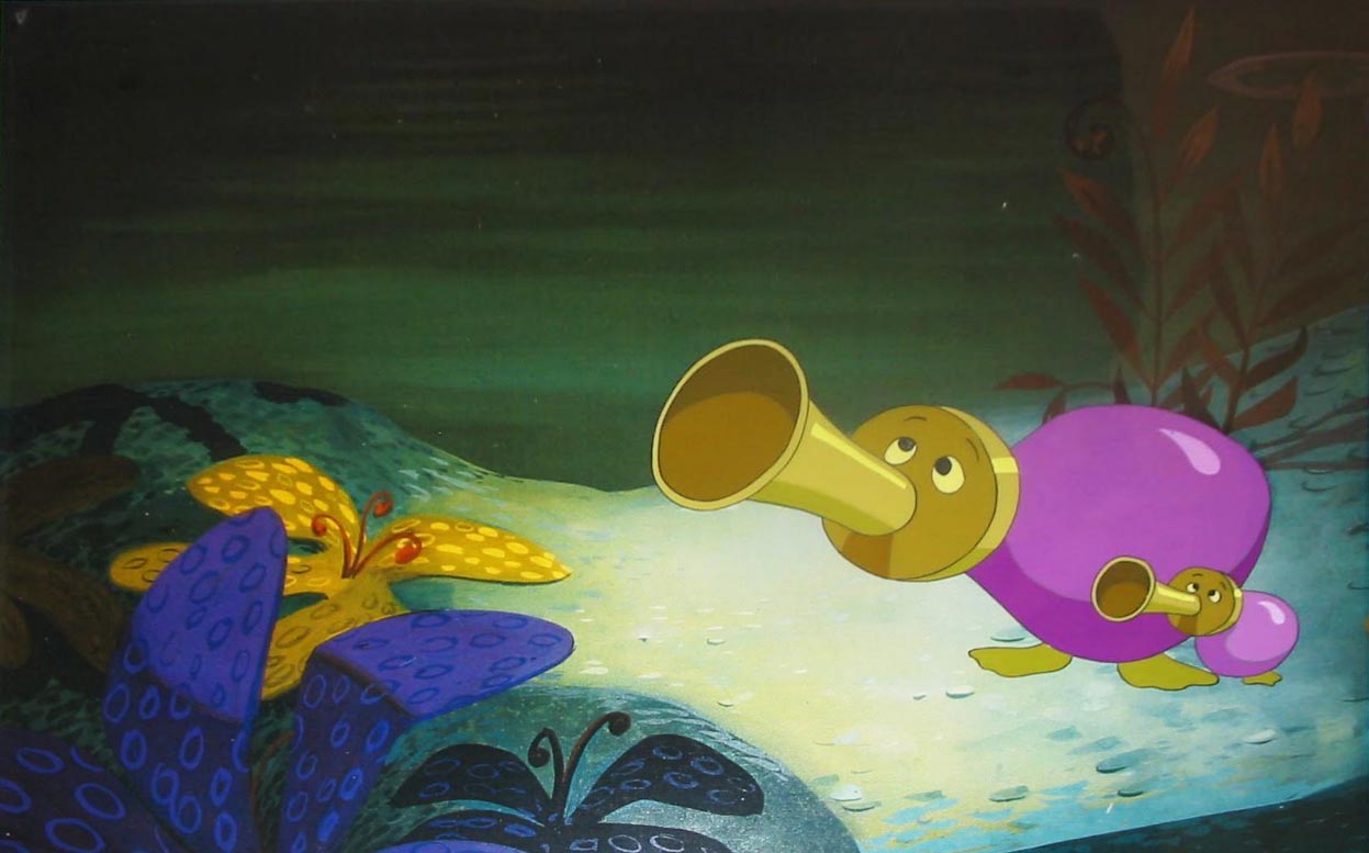Original Walt Disney Production Cel Setup from Alice in Wonderland Featuring the horn ducks