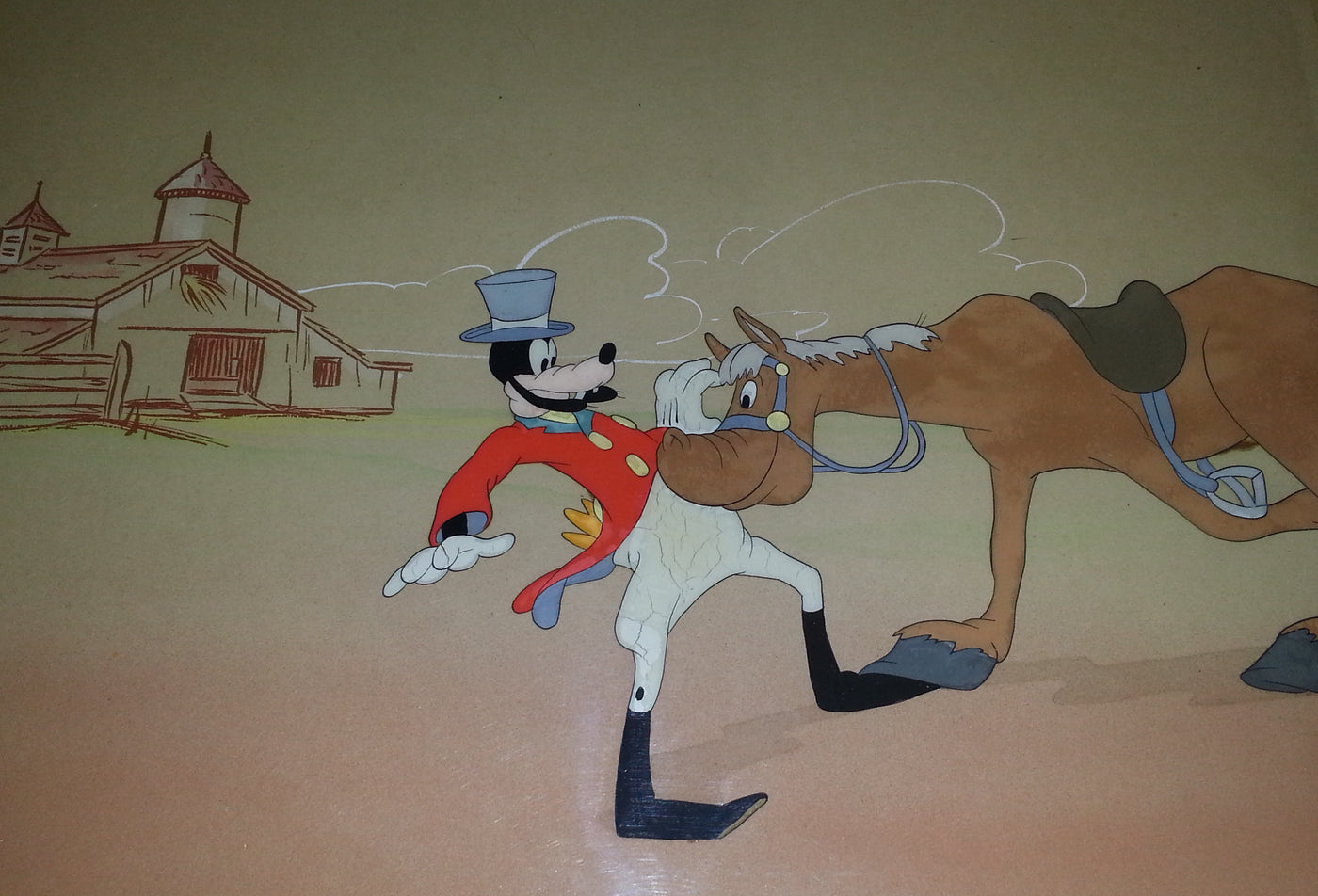 Original Walt Disney Production Cel Featuring Goofy from How to Ride a Horse