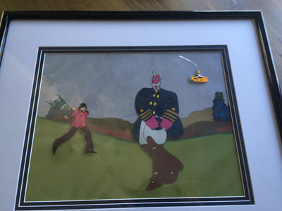 Original Beatles Production Cels From Yellow Submarine featuring George and Captain Fred