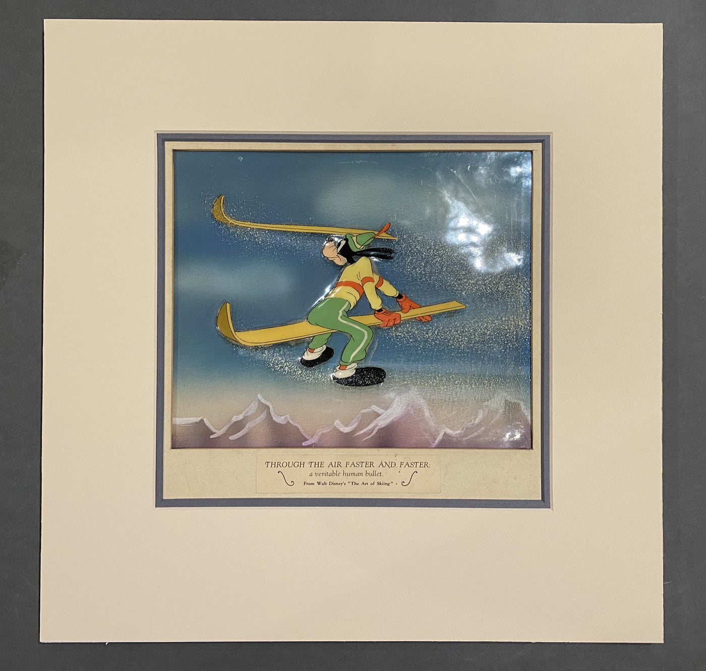 Original Walt Disney Production Cel on Courvoisier background from The Art of Skiing