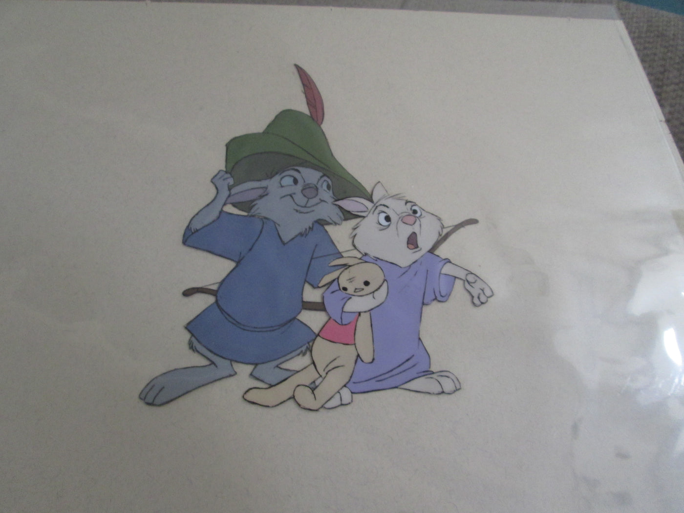 Original Disney Production Cel from Robin Hood featuring Skippy and Tagalong