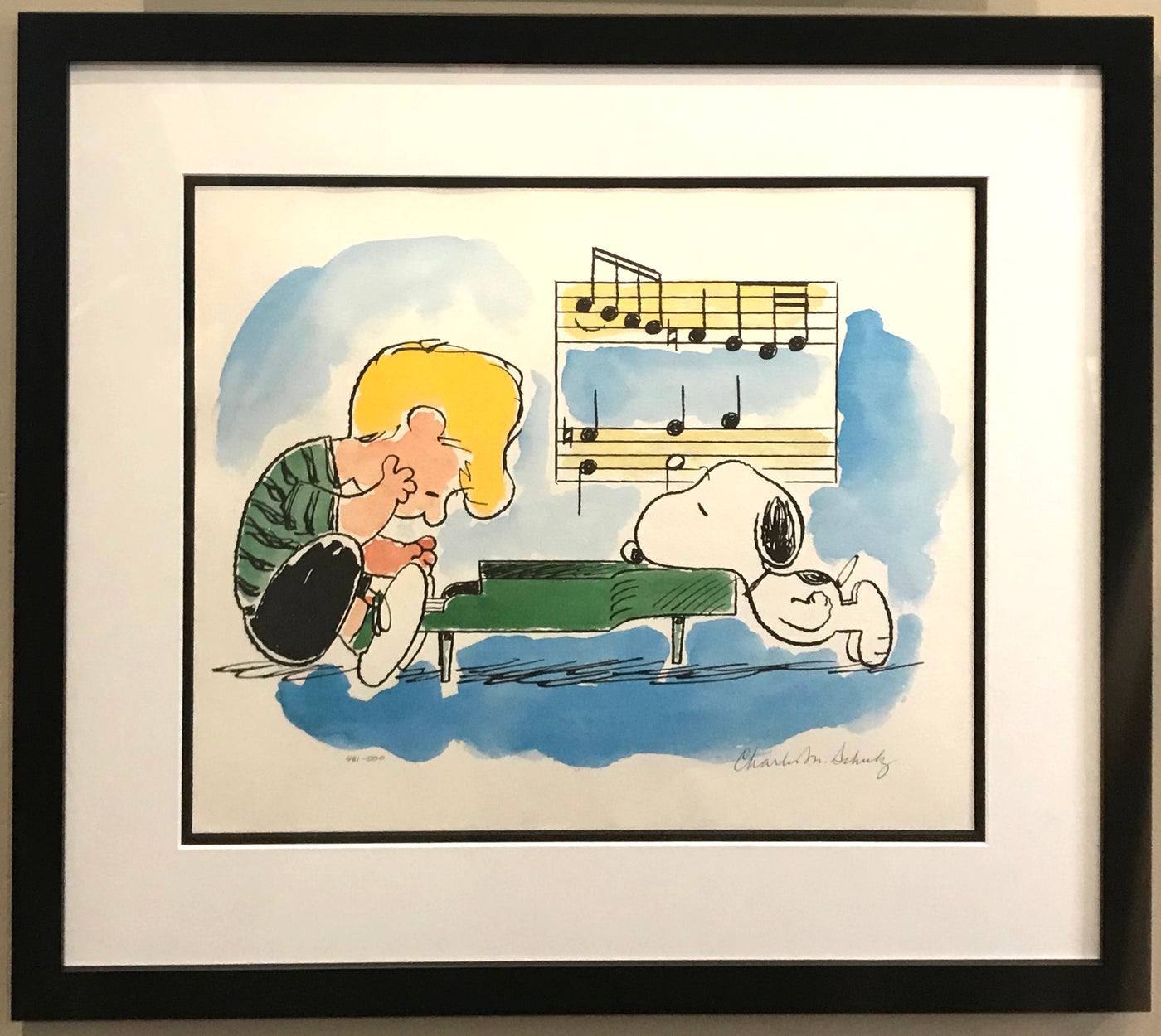 Charles Schulz Signed Lithograph, Snoopy Sonata