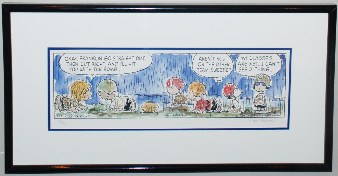 Peanuts Animation Art Limited Edition Lithograph "In The Puddles"