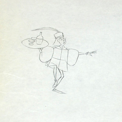 Original Walt Disney Production Drawing from Sleeping Beauty featuring the Lackey