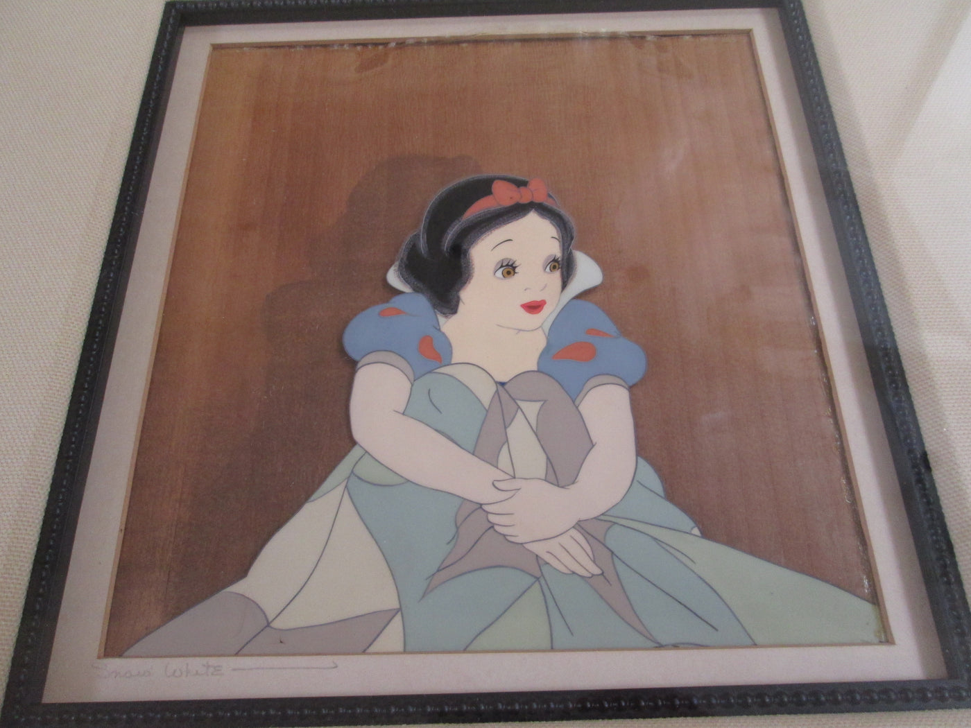 Walt Disney Production Cel on Courvoisier Background Snow White and the Seven Dwarfs