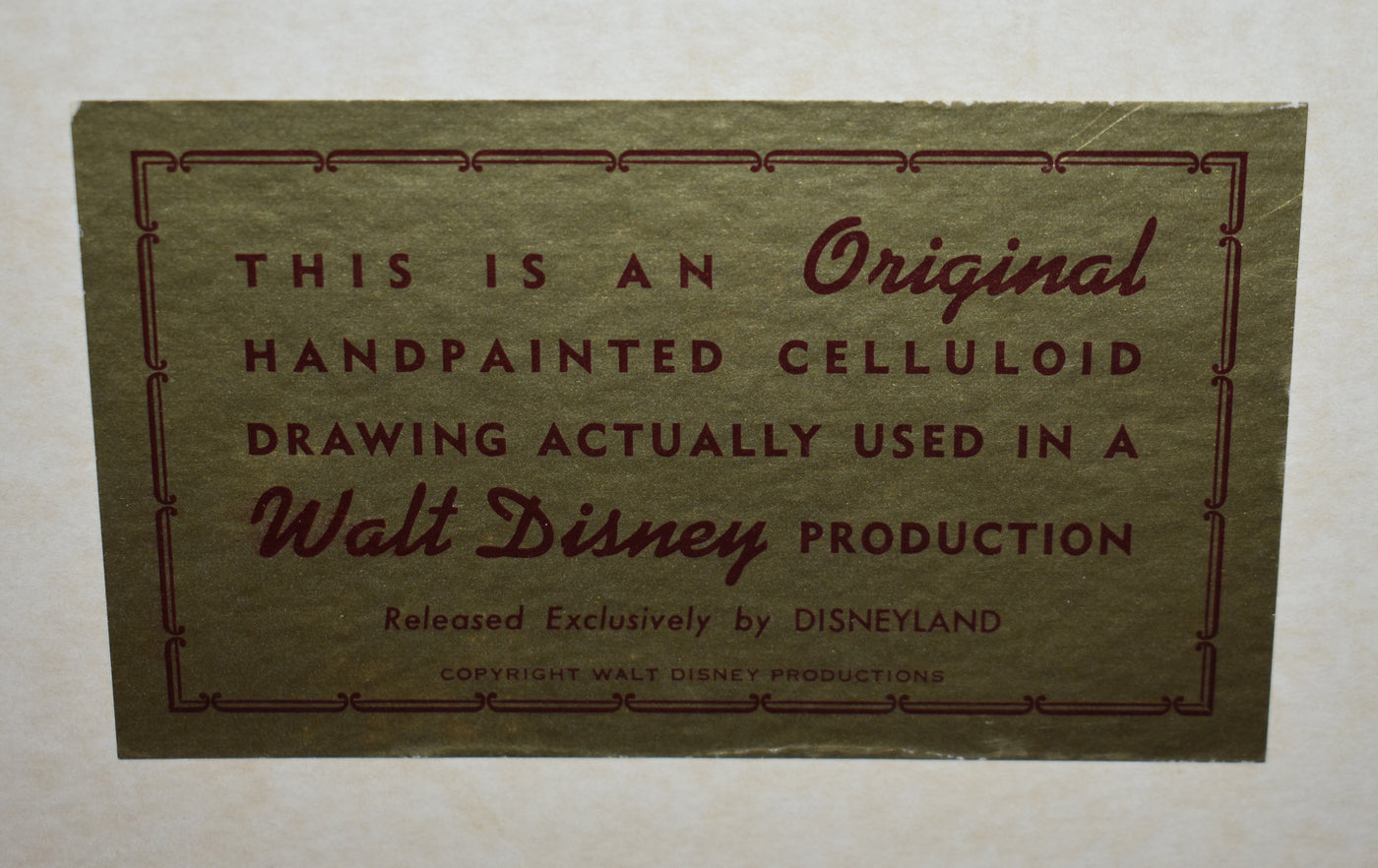 Original Walt Disney Production Cel From Sleeping Beauty featuring Maleficent
