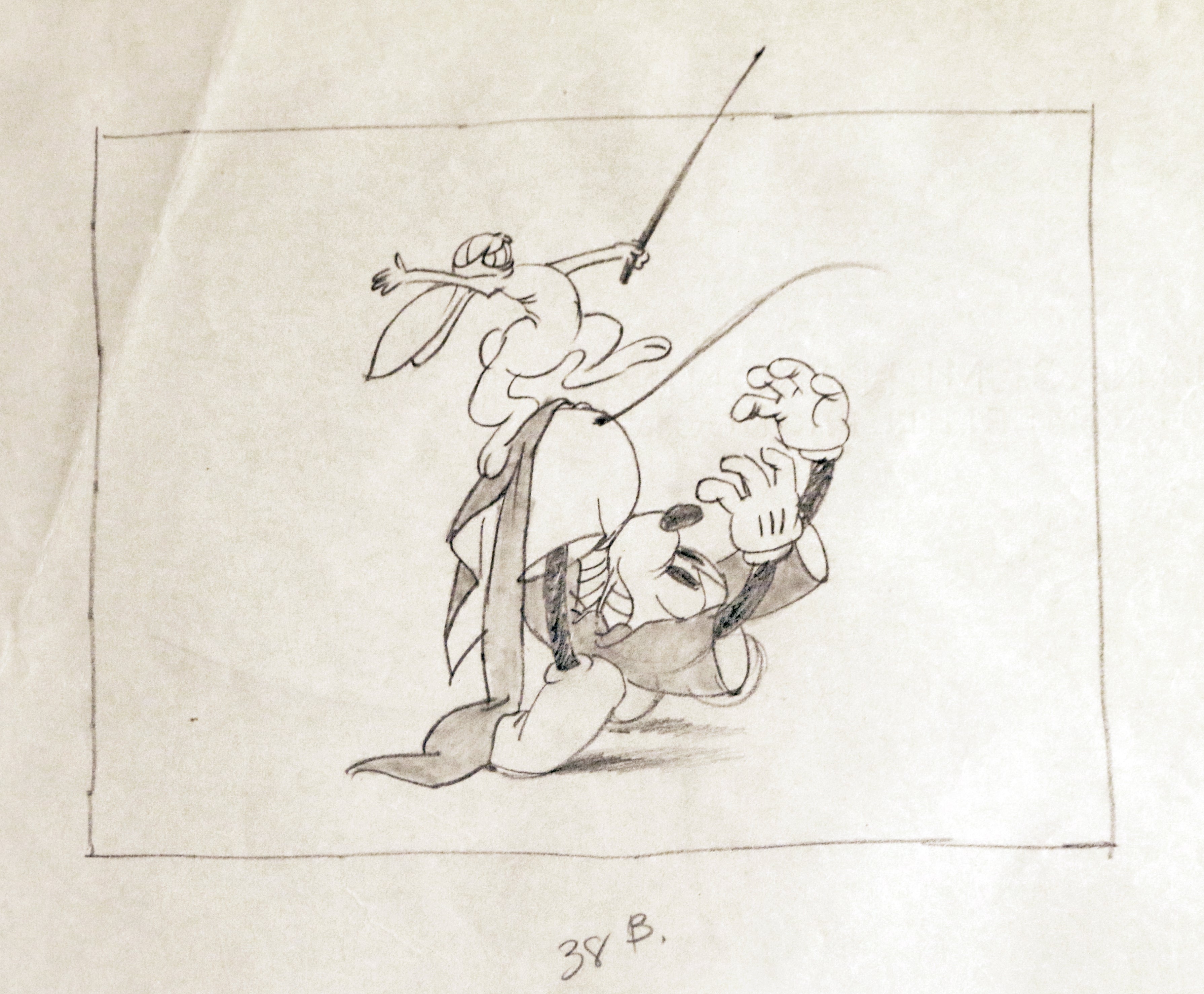 Original Walt Disney Production Drawing Of Mickey Mouse From Mickeys