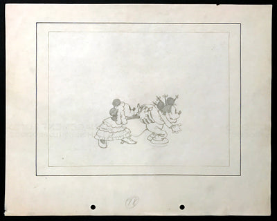 Original Walt Disney Production Drawing from Mickey's Mellerdrammer (1933)