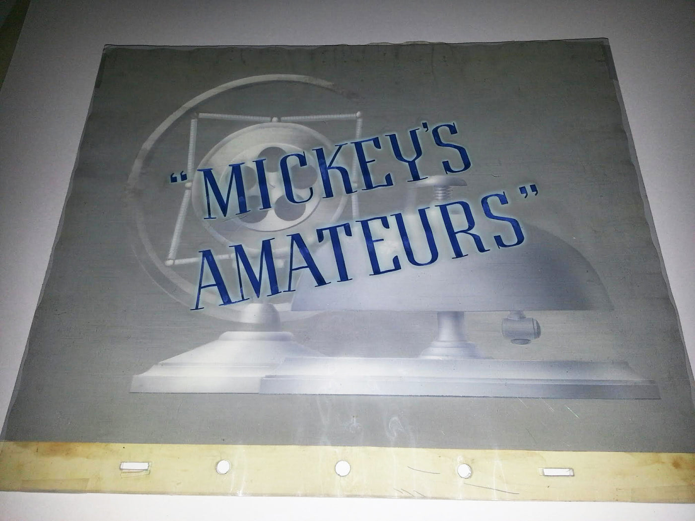 Original Walt Disney Title Cel and Background from Mickey's Amateurs (1937)