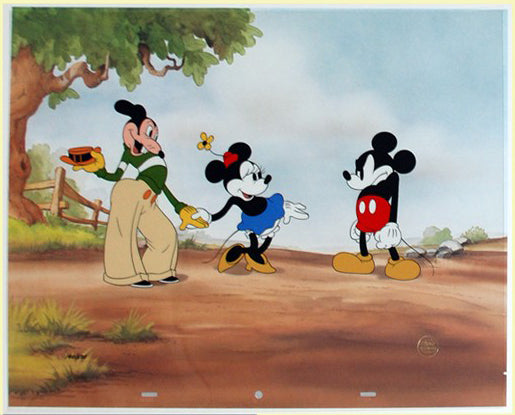 Disney Animation Art Mickey's Rival Limited Edition Cel, Mickey meets Minnie's new beau, Mortimer,