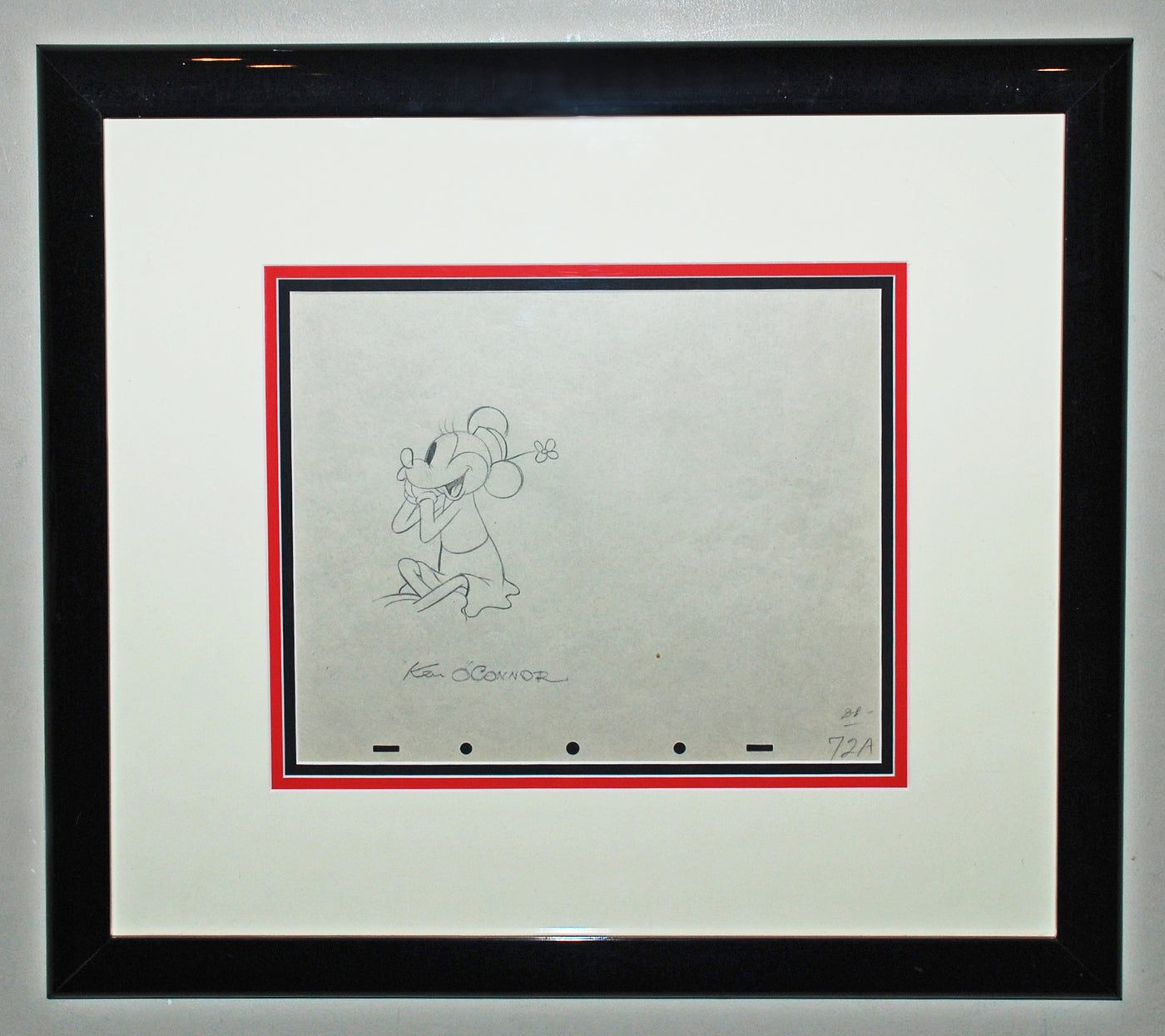 Original Walt Disney Production Drawing featuring Minnie Mouse signed by Ken O'Connor