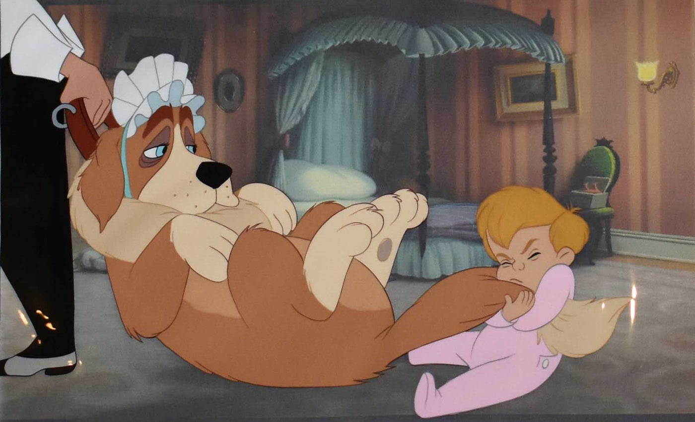Original Walt Disney Production Cel from Peter Pan featuring Michael and Nana