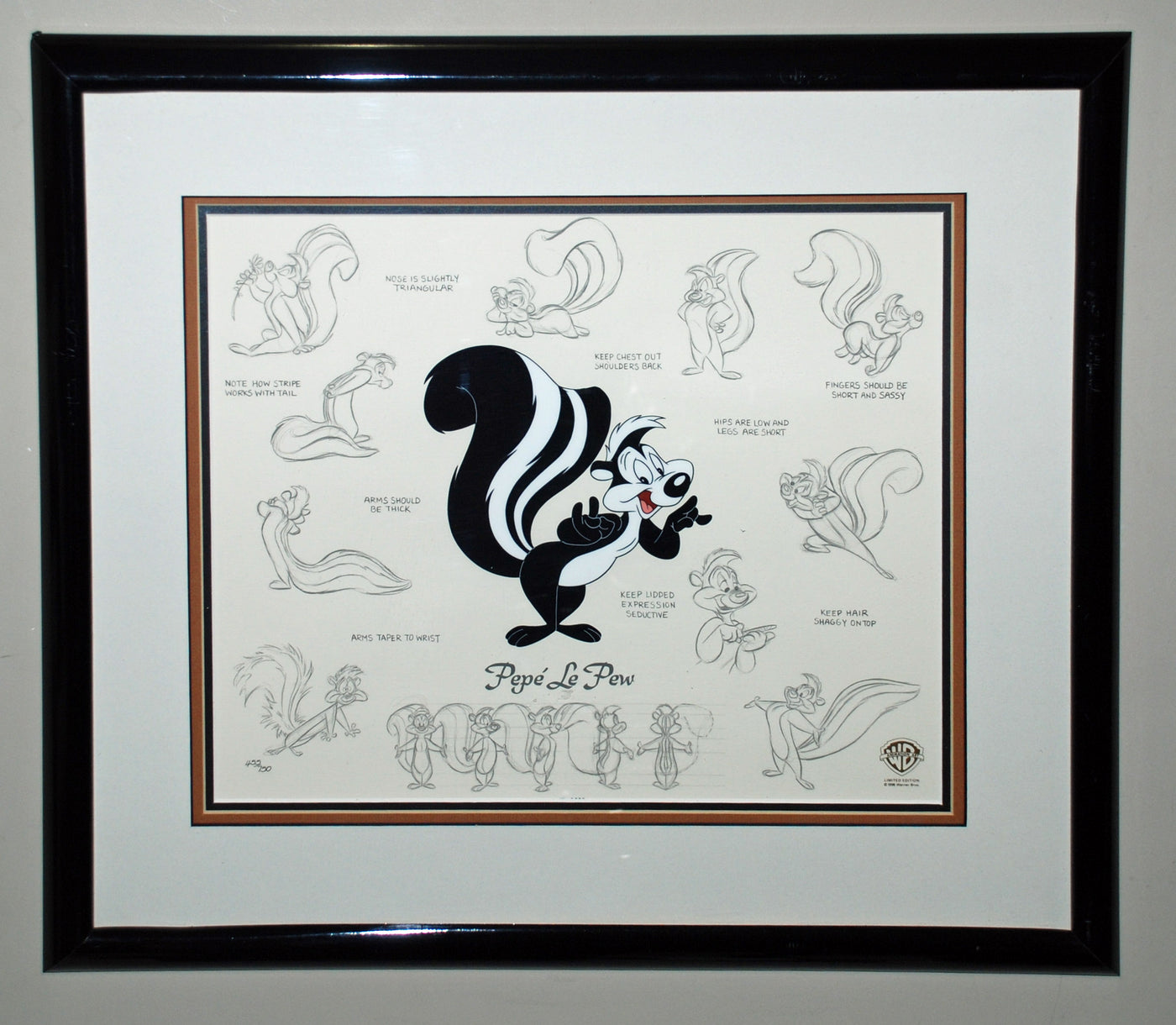 Original Warner Brothers Limited Edition Model Cel Featuring Pepe LePew