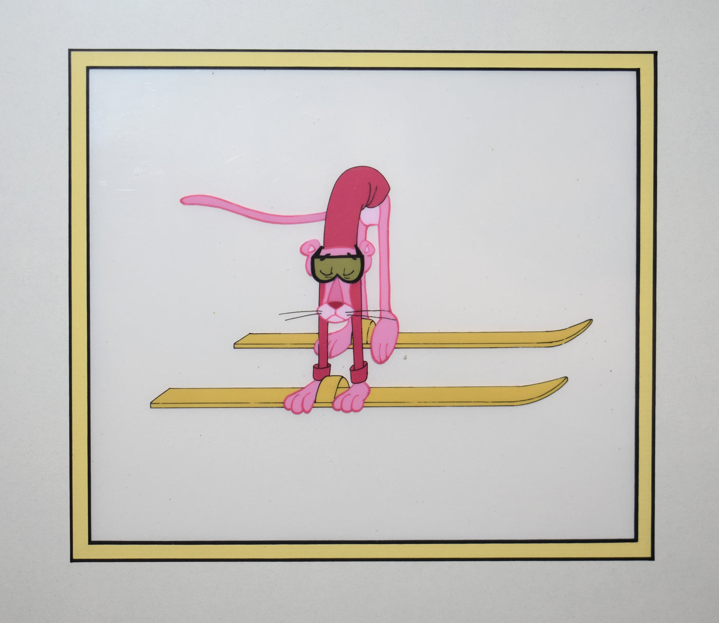 Three Original Pink Panther Production Cels with Matching Production Drawing, Signed by Friz Freleng