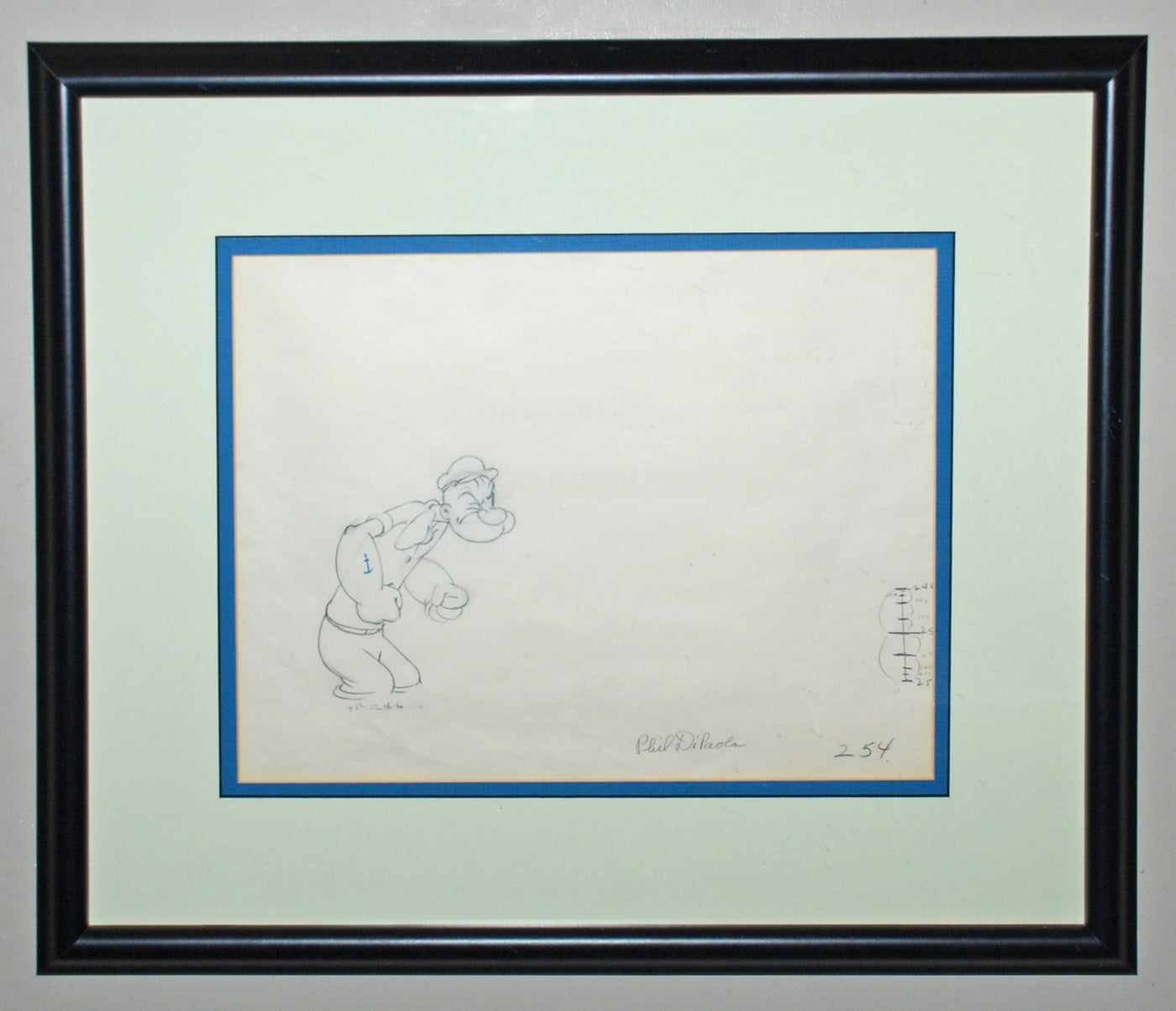 Original Production Drawing of Popeye signed by Phil DiPaola