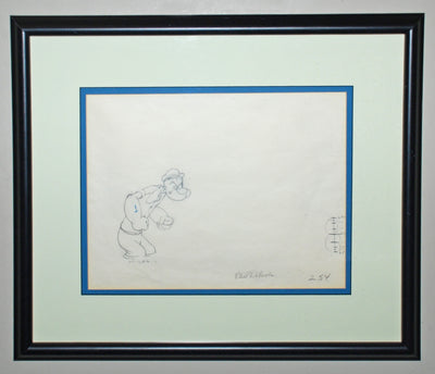 Original Production Drawing of Popeye signed by Phil DiPaola