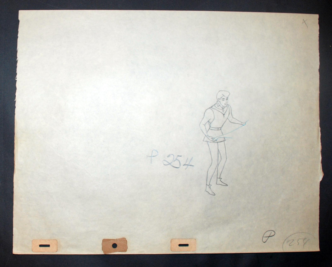 Original Walt Disney Production Drawing from Sleeping Beauty featuring Prince Phillip