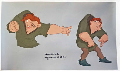 Original Walt Disney CAPS color model markups from The Hunchback of Notre Dame featuring Quasimodo