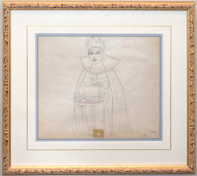 Original Walt Disney Production Drawing from Snow White and the Seven Dwarfs Featuring The Evil Queen