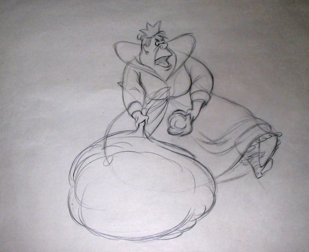 Original Production Drawing from Alice in Wonderland featuring the Queen of Hearts