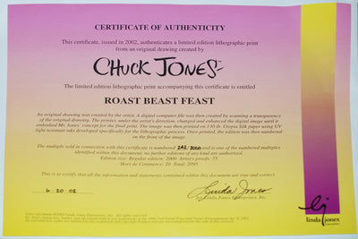 Original Chuck Jones Limited Edition Cel "Roast Beast Feast"