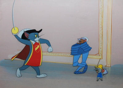 Original Hanna Barbera Production Cel on Production Background from Tom and Jerry "Royal Cat Nap"
