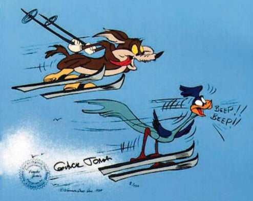 Warner Brothers Limited Edition Cel, R.R. & Coyote: Skiing