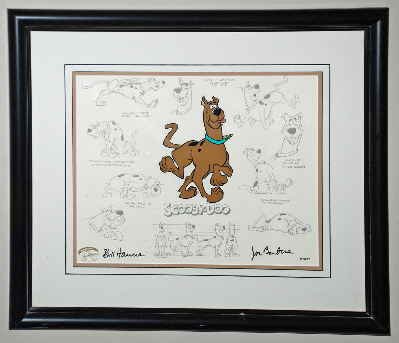 Original Hanna Barbera Limited Edition Model Sheet, Scooby Doo