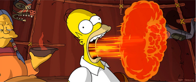 Original Simpsons Limited Edition Paper Giclee Print, Flaming Homer